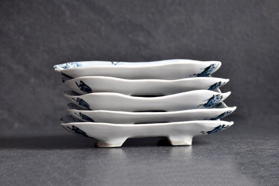 Kiyomizu-Yaki Tōsai Sometsuke Plates