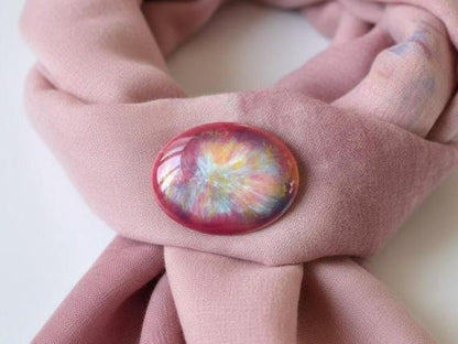Kutani Ceramic Brooch Pink Rosa