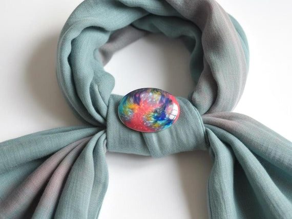 Kutani Ceramic Kimono Brooch