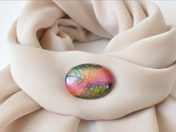 Kutani Ceramic Brooch