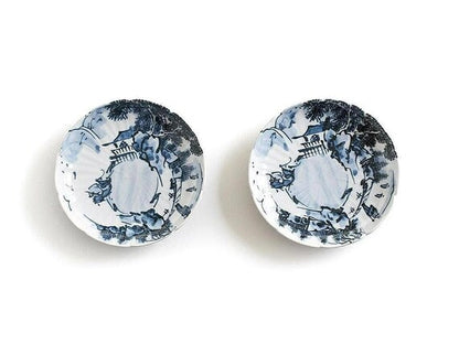 Kiyomizu-Yaki Tōsai Sometsuke Plates (Set Of 2)
