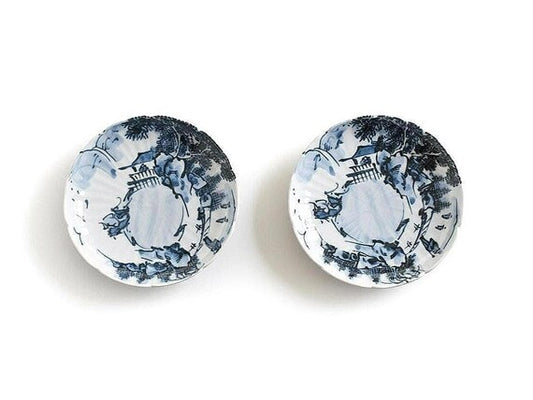 Kiyomizu-Yaki Tōsai Sometsuke Plates (Set Of 2)