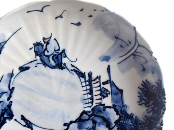 Kiyomizu-Yaki Tōsai Sometsuke Plates (Set Of 2)