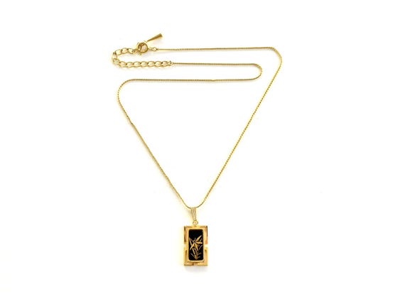 Higo Zogan Gold Inlay Bamboo Pendant Necklace