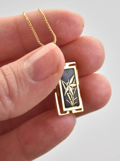 Higo Zogan Gold Inlay Bamboo Pendant Necklace