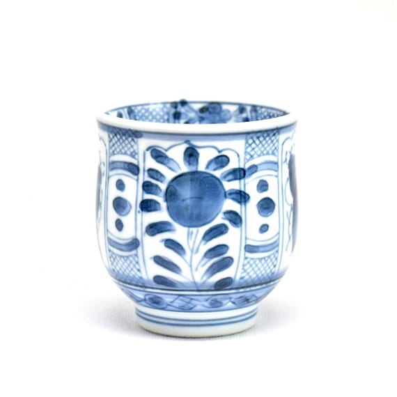 Arita Ware Yunomi Cup single porcelain tea cup viewed from the front