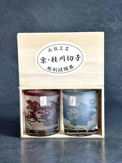 Japanese Painted Floral Whisky Tumblers