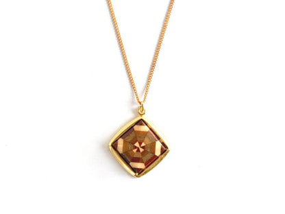 Yosegi Zaiku Pendant Necklace