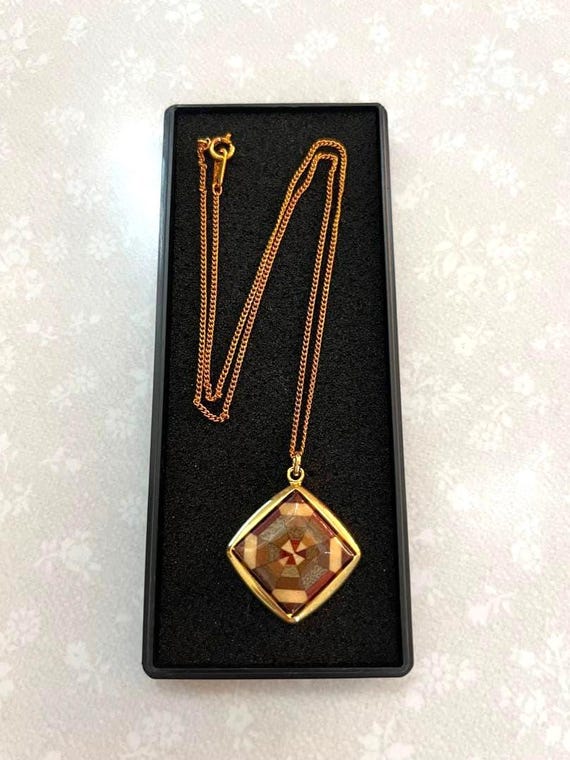 Yosegi Zaiku Pendant Necklace