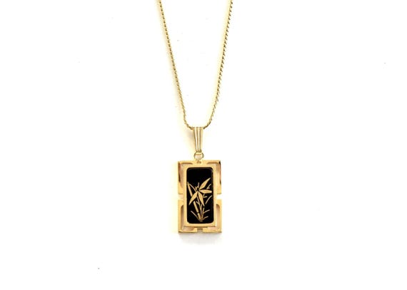 Higo Zogan Gold Inlay Bamboo Pendant Necklace