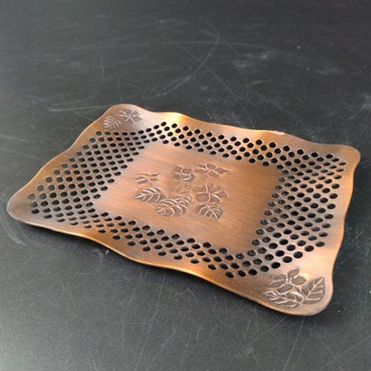 Copper Openwork Saucers With Chopstick Rests