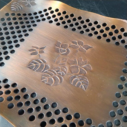 Copper Openwork Saucers With Chopstick Rests