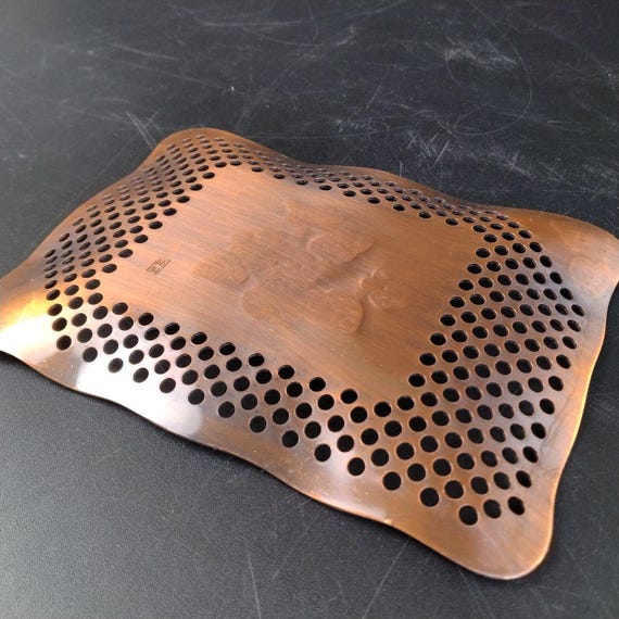 Copper Openwork Saucers With Chopstick Rests