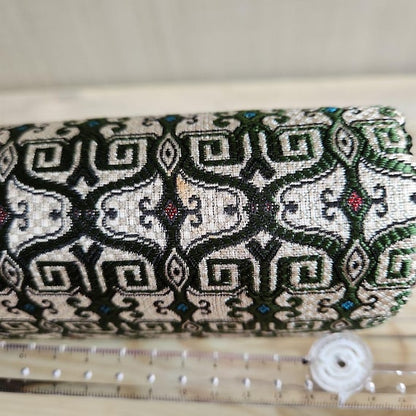 Kotan-Ori Kimono Bag textile texture close up showing a small age related spot and measuring scale
