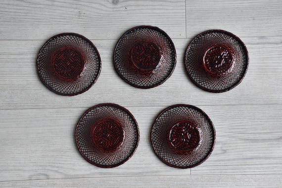Japanese Cold Tea Set: Glass, Urushi Lacquer & Bamboo