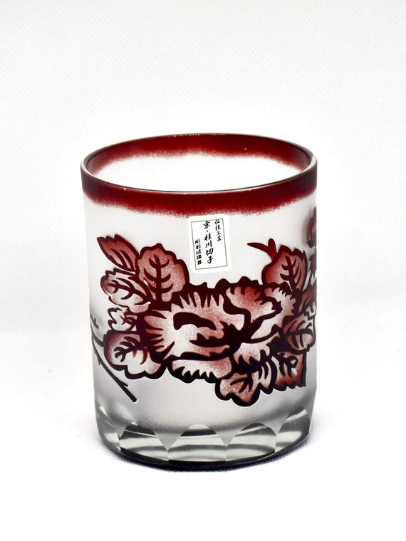 Japanese Painted Floral Whisky Tumblers
