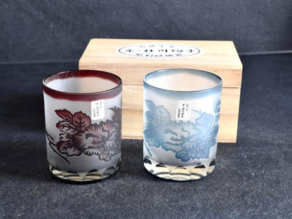 Japanese Painted Floral Whisky Tumblers