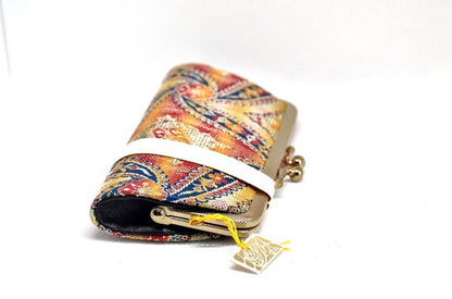 Female Silk Wallet, Hakata-Ori Woven Fabric, Clasp