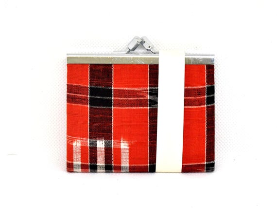 Red Kasuri Fabric Wallet