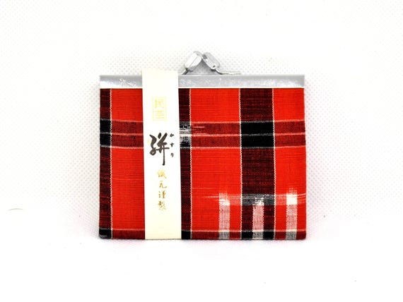 Red Kasuri Fabric Wallet