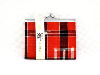 Red Kasuri Fabric Wallet