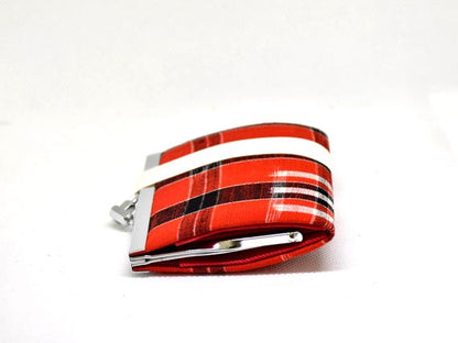 Red Kasuri Fabric Wallet