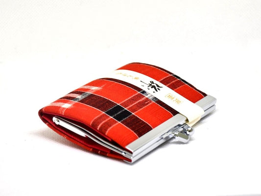Red Kasuri Fabric Wallet