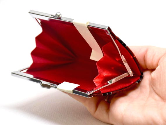 Red Kasuri Fabric Wallet