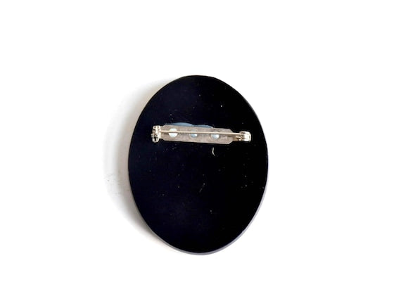 Raden Shell Inlay Brooch: Woman Portrait