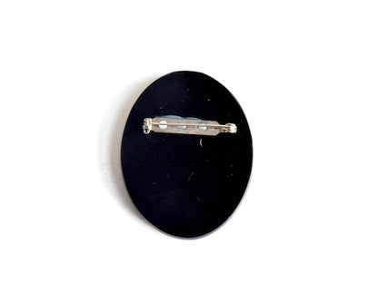Raden Shell Inlay Brooch: Woman Portrait
