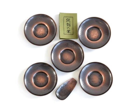 Pure Copper Shochikubai Tea Set