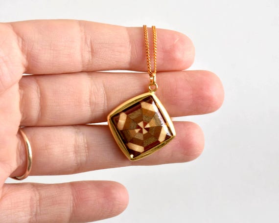 Yosegi Zaiku Pendant Necklace