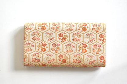 Hexagonal Floral Kimono Clutch overhead flat lay on plain background