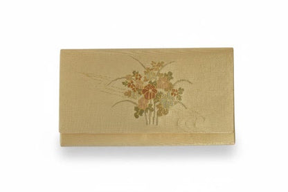 Golden Floral Kimono Clutch
