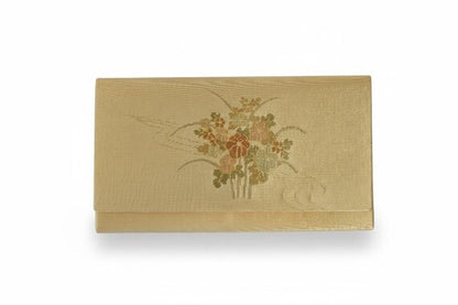 Golden Floral Kimono Clutch
