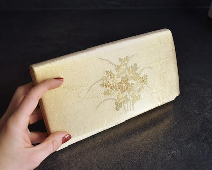 Golden Floral Kimono Clutch