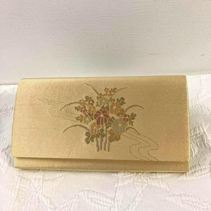 Golden Floral Kimono Clutch