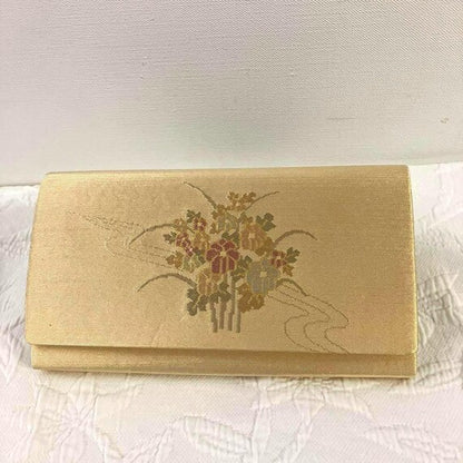 Golden Floral Kimono Clutch