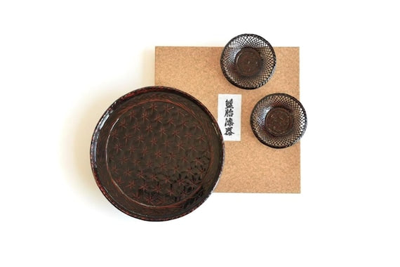 Rantai Lacquerware Tray & Chataku Set