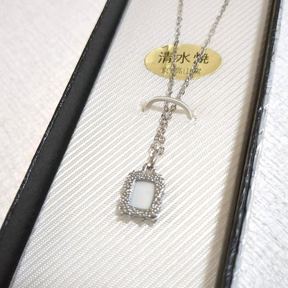 Kiyomizu-Yaki Floral Porcelain Pendant Necklace