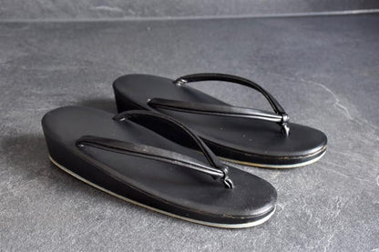Black Zori Sandals And Clutch Set