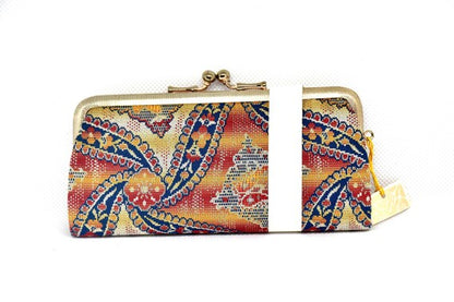 Female Silk Wallet, Hakata-Ori Woven Fabric, Clasp
