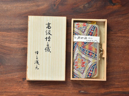Female Silk Wallet, Hakata-Ori Woven Fabric, Clasp
