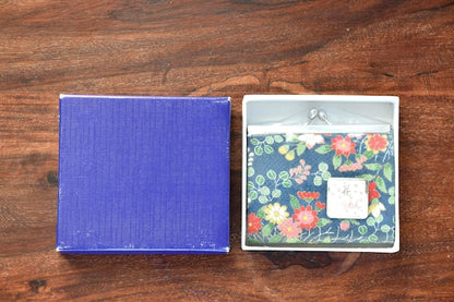 Japanese Chirimen Coin Purse, Floral Clasp Wallet