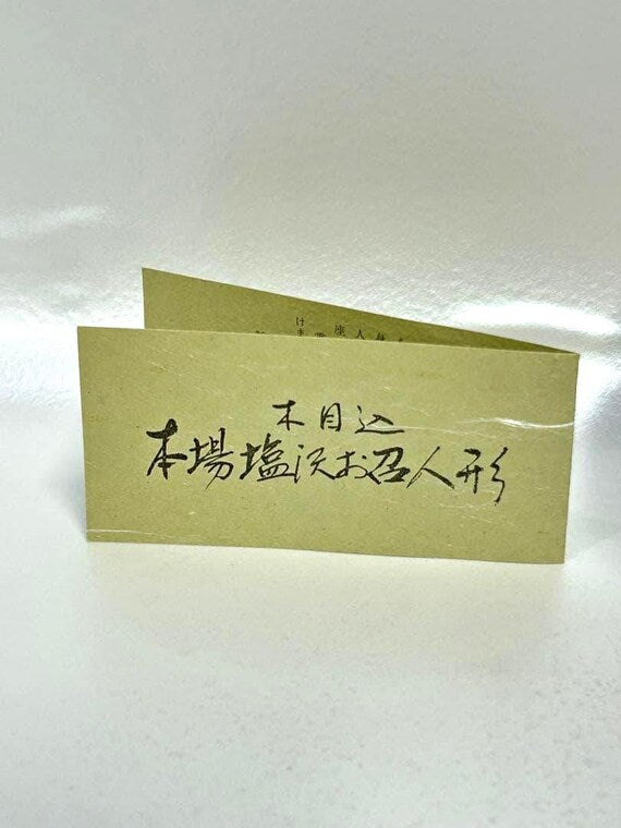 Omeshi Ningyō Doll kokeshi from Shiozawa Niigata showing leaflet cover