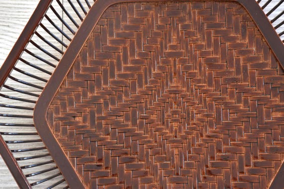 Hexagonal Lacquer Bamboo Tray