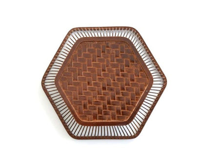 Hexagonal Lacquer Bamboo Tray
