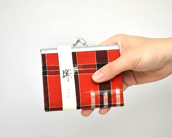 Red Kasuri Fabric Wallet