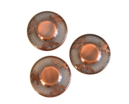 Copper Openwork Saucers: Sho-Chiku-Bai Motif