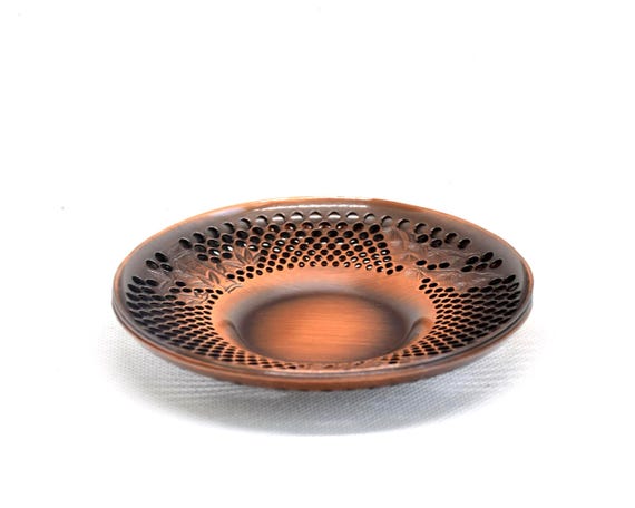 Copper Openwork Saucers: Sho-Chiku-Bai Motif